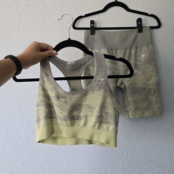 Gymshark Pants - Gymshark XS Adapt Ombre Seamless Sports Bra and Biker Short Set